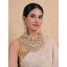 Shlok Jewels Women White 18K Gold Plated Jadau Kundan Jewellery Set