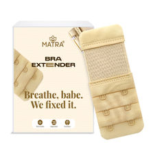 Matra Bra Extender Stretchable Elastic Extension Strap Adjustable Buckle Clasp 2 Hook 3 Eye - Beige