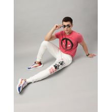 Free Authority Deadpool Printed Red T-Shirt and Joggers For Men (Set of 2)