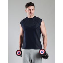 Grow Revenge Cap Sleeves Round Neck Navy Blue T Shirt