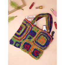Magic Needles Multi-Color Self Design Handbag