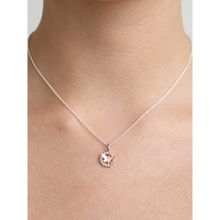 CLARA Silver Rose Gold Plated Swiss Zirconia Butterfly Pendant Chain Necklace For Women & Girls