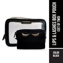 Colorbar Pouch Lips & Lashes Box Pouch(set Of 2) - Black