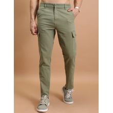 HIGHLANDER Men Olive Regular Fit Cotton Cargo