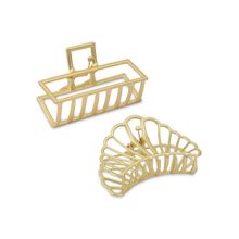 Toniq Stylish Gold Beachy Hair Claw Clip Gift Set -Set Of 2
