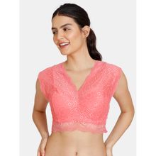 Zivame Padded Wired Full Coverage Blouse Bra - Tea Rose - Pink
