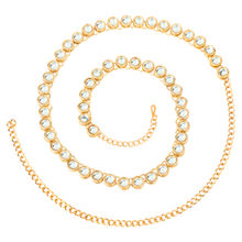Peora Traditional Jewellery Gold Plated Kundan Waist Belt Kamarb& Belly Chain Jewellery (PF25BCH001W)