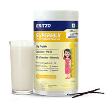 Gritzo Supermilk Growth+ 13G Protein Powder Unsweetened Drink Mix For 13+Y Girls - Creamy Vanilla