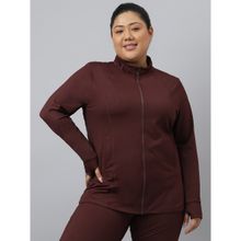 Fitkin Plus Size Roasted Brown Classic Training Jacket