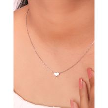 SILBERRY 925 Sterling Silver Pebble Heart Pendant with Chain for Womens and Girls