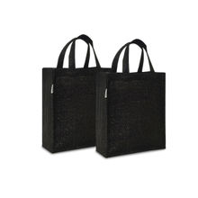 Earth Bags Festive Lurex Jute Gift Tote Bag in Black (Pack of 2)