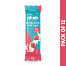 Phab Strawberries & Greek Yogurt 21g Protein Bars (Pack of 12)