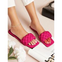 Shoetopia Women Pink Braided Flats
