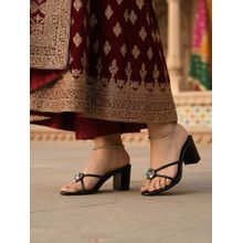 Chaal Chalan Women Black Alina Block Heels
