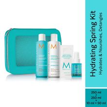 Moroccanoil Spring Hydrating Kit| Hydrating Shampoo+Conditioner+Body Lotion+Leave-In + Free Pouch