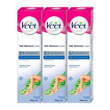 Veet Pure Hair Removal Cream for Women with No Ammonia Smell, Sensitive Skin (Pack of 3)