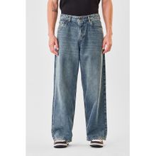 Snitch Dark Blue Solid Loose Fit Casual Jeans for Men