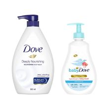 Dove Deep Moisture Body Wash + Baby Dove Rich Moisture Hypoallergenic Body Wash