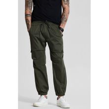 Snitch Dark Green Relaxed Fit Cargo Pants
