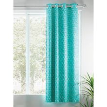 BIANCA Jacquard Blackout Eyelet Curtain 1 Pc (Tremezzo) Geometrical-Sea Green