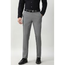 Peter England Mens Woven Grey Formal Trouser