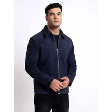Saint G Aris Blue Leather Men Bomber Jacket