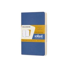 MOLESKINE Volant Forget Me Not Pocket Size Soft Cover Plain Journals (Pack Of 2) - Blue And Yellow