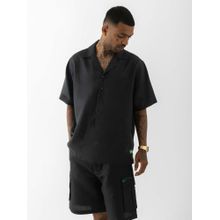 Cannabie Lifestyles Men Black Bowling Shirt