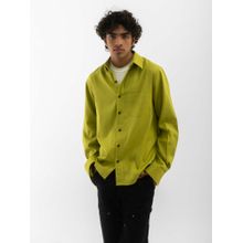 Cannabie Lifestyles Green Full Sleeves Hemp Solid Shirt