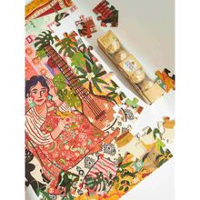 Chumbak Lady with the Sitar Jigsaw Puzzle + Ferrero Rocher Set