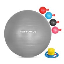 Vector X Exercise Ball - Professional Grade Anti-Burst Ball Yoga Fitness 75Cm Grey