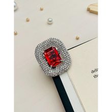Abdesigns Stunning Huge American Diamond Rings - Red