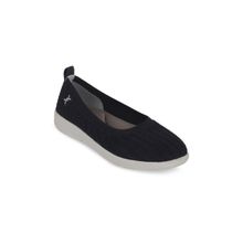 Carlton London Textile Woven Black Ballerinas