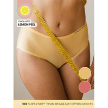 INTIMATE QUEEN Daily Seamless Breezy Basics - Lemon Bae Wellness Briefs - Pack of 2 (Yellow Peach)