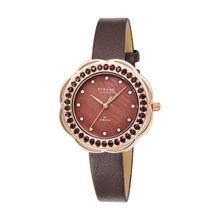 Strand by Obaku Cosmos Mop Dial With Flower Design Crystal Top-Ring Womens Watch - S735LXVNVN-CSN