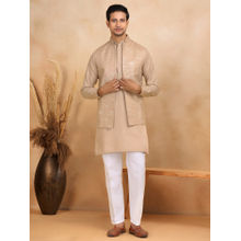 KRAFT INDIA LUXE Beige Embroidered Kurta with Trouser and Nehru Jacket (Set of 3)