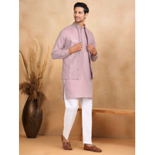 KRAFT INDIA LUXE Mauve Embroidered Kurta with Trouser and Nehru Jacket (Set of 3)