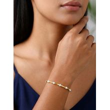 GIVA Women White 925 Silver Golden Twinkle Pearl Bracelet