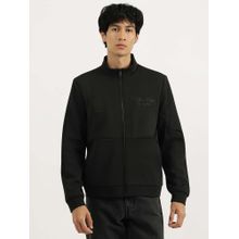 United Colors of Benetton Black Regular Fit High Neck Solid Jacket