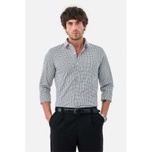 Snitch Black Micro Check Slim Semi Formal Shirt