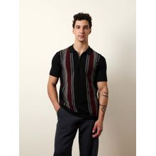 THE BEAR HOUSE Men'S Black Half Sleeve Polo T-Shirt