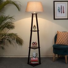 Tu Casa Floor Lamp Mango Wood Base & Beige Jute Shade