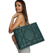 MINI WESST Green Textured Tote Bag