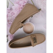 Ronnie Grey Women Khaki Textured Loafers