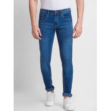 Giordano Blue Slim Fit Solid High Waist Clean Look Jeans