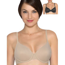 Amante Black & Nude Padded Wired T-Shirt Bra - Pack Of 2