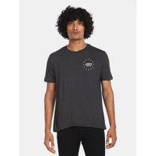 Aeropostale Men Grey Brand Print Heathered T-Shirt
