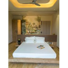 Reysha Sunlit Honey 300 TC Premium Cotton King Bedsheet with 2 Pillow Covers