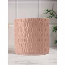 Anko Pink Scalloped Pot-Medium Stoneware Ceramic Pot