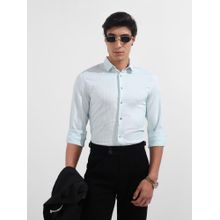 The Indian Garage Co Men Blue Regular Fit Collar Neck Polyester Blend Shirt